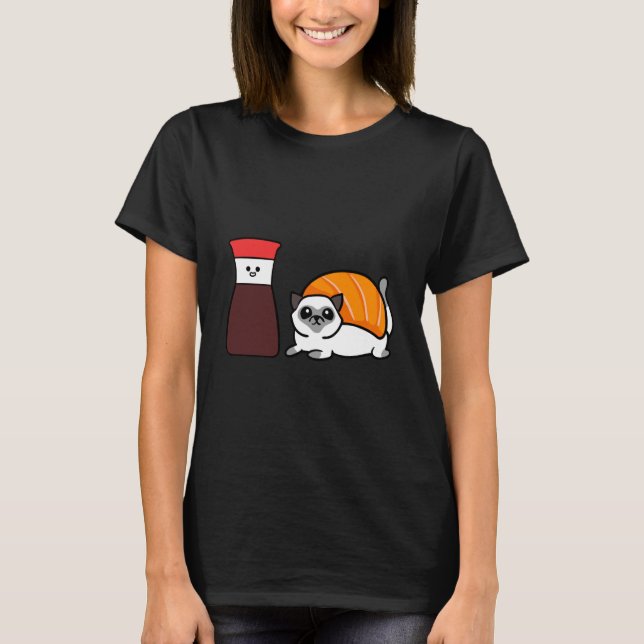 Ich bin Siamese Cat Sushi T-Shirt (Vorderseite)