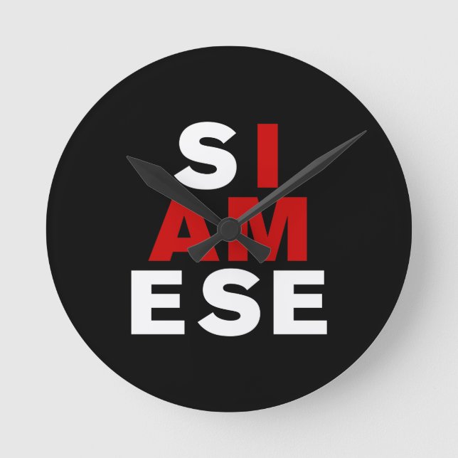 ICH BIN SIAMESE RUNDE WANDUHR (Vorderseite)