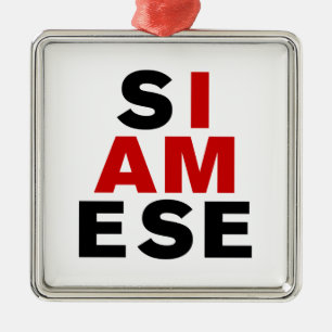 ICH BIN SIAMESE SILBERNES ORNAMENT