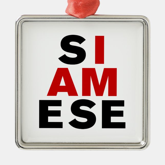ICH BIN SIAMESE SILBERNES ORNAMENT (Vorne)
