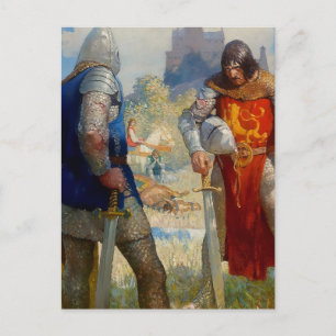 „Ich bin Sir Lancelot du Lake“ von NC Wyeth Postkarte