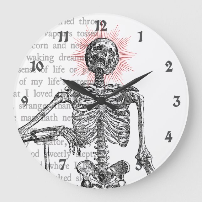 Ich bin Skeleton! Große Wanduhr (Vorderseite)