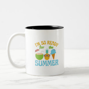 Ich bin so bereit für den Sommer-Sommer-Strand-Oze Zweifarbige Tasse