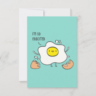 Ich bin so Ei Aufgeregt Lustige Eier Geschenk fü RSVP Karte