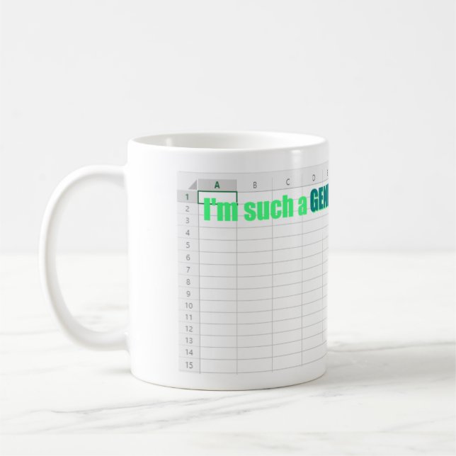 "Ich bin so ein Genie in Excel" Tech-Nerd Kaffeetasse (Links)