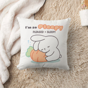 Ich bin so froh: Bunny Hugging Carrot Pillow Kissen