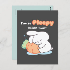 Ich bin so froh: Bunny Hugging Carrot Pillow Postkarte