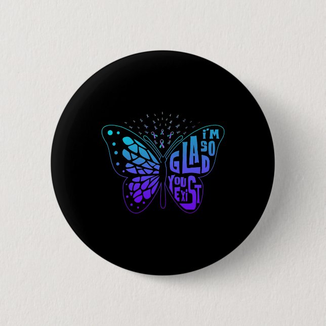 Ich bin so froh, dass du eine Schmetterlingsflöte- Button (Vorderseite)