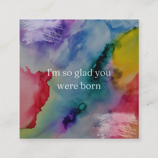 Ich bin so froh, dass du geboren warst begleitkarte (Vorderseite)