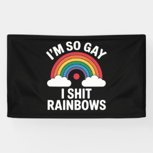 Ich bin so Gay Rainbows Funny LGBTQ Pride Ally Banner