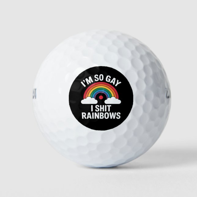 Ich bin so Gay Rainbows Funny LGBTQ Pride Ally Golfball (Vorderseite)