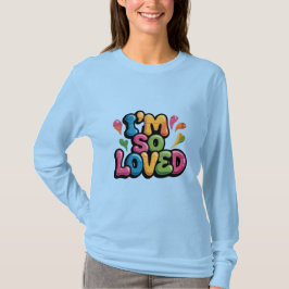 Ich bin so geliebt Graffiti-Tag in hellrosa Ziegel T-Shirt