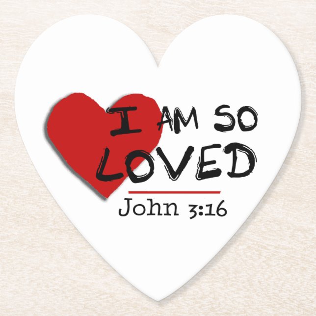 Ich bin so geliebt John 3:16 Paper Untersetzer (Vorderseite)