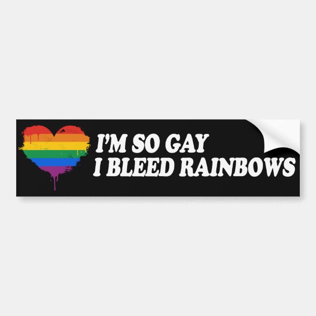 ICH BIN SO GLÜCKLICH, DASS ICH RAINBOWS BLETTE -.p Autoaufkleber (Vorne)