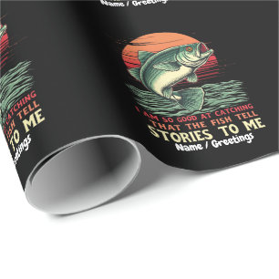 Ich bin so gut im Fische Fangen Geschenkpapier