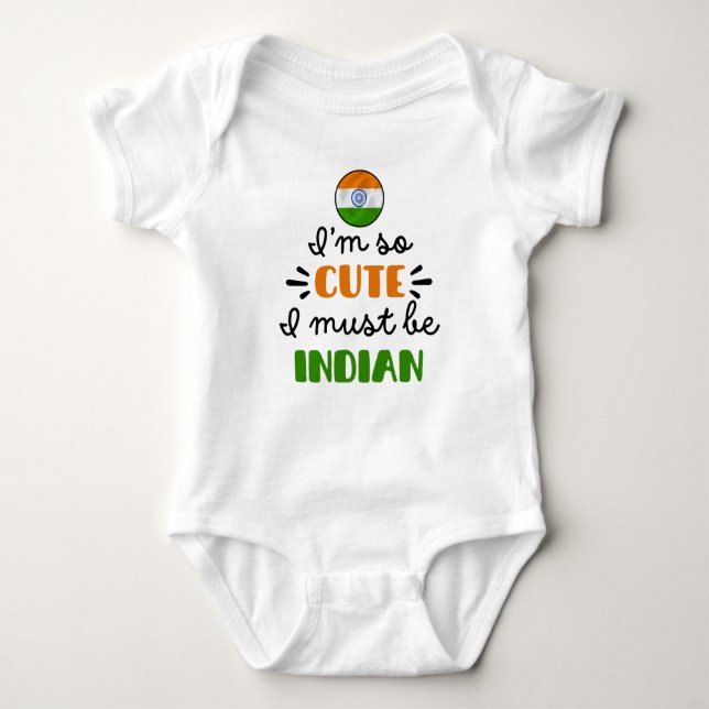 Ich bin so niedlich, dass ich Indianer sein muss Baby Strampler (Vorderseite)