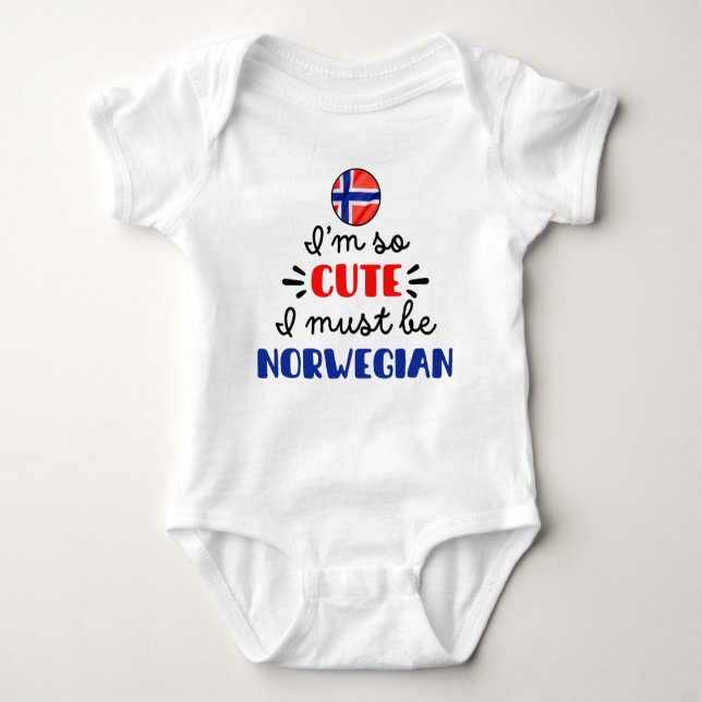 Ich bin so niedlich, dass ich Norwegisch sein muss Baby Strampler (Vorderseite)