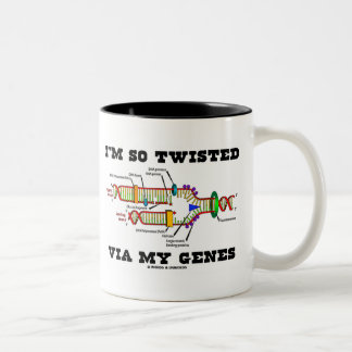 Ich bin so verdreht über den DNA-Replikation-Spaß Zweifarbige Tasse