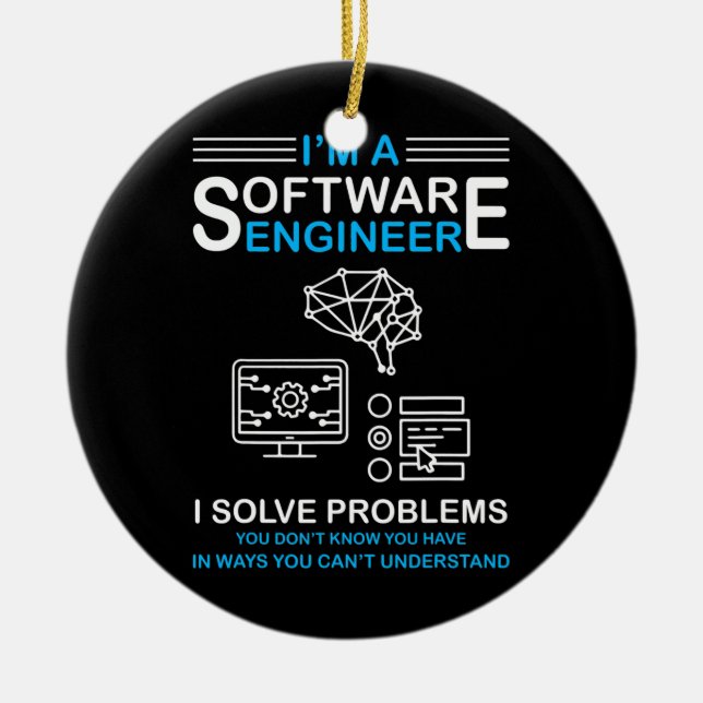 Ich bin Software Engineer Software Developer  Keramik Ornament (Vorne)