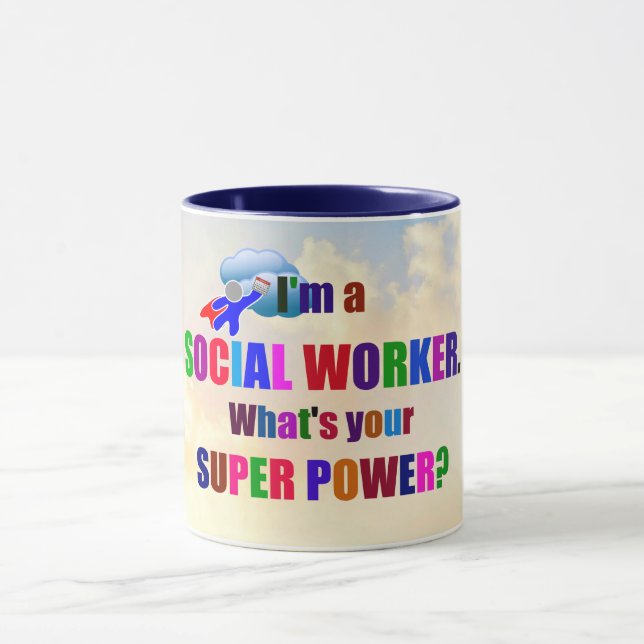 "Ich bin Sozialarbeiter" populäres Design, Tasse (Zentrum)