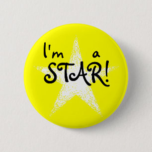 Ich bin STAR!   Gelb Button
