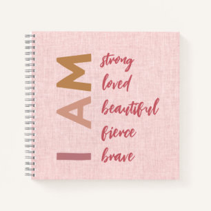 Ich bin stark geliebte tapfere Affirmation Notizbuch