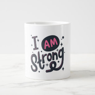 Ich bin stark Motivations-Typografie-Design Jumbo-Tasse