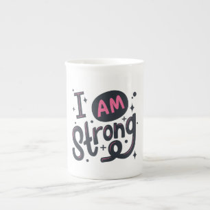 Ich bin stark Motivations-Typografie-Design Prozellantasse