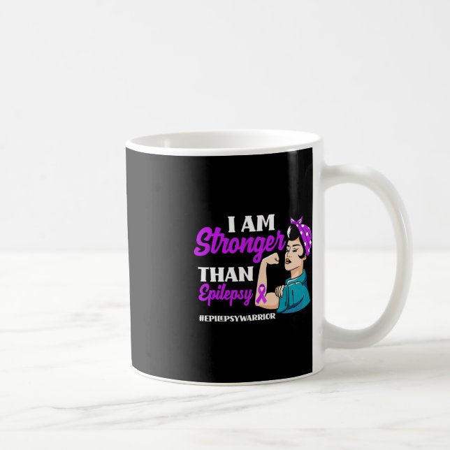 Ich bin stärker als Epilepsie Warrior Epilepsy Awa Kaffeetasse (Rechts)