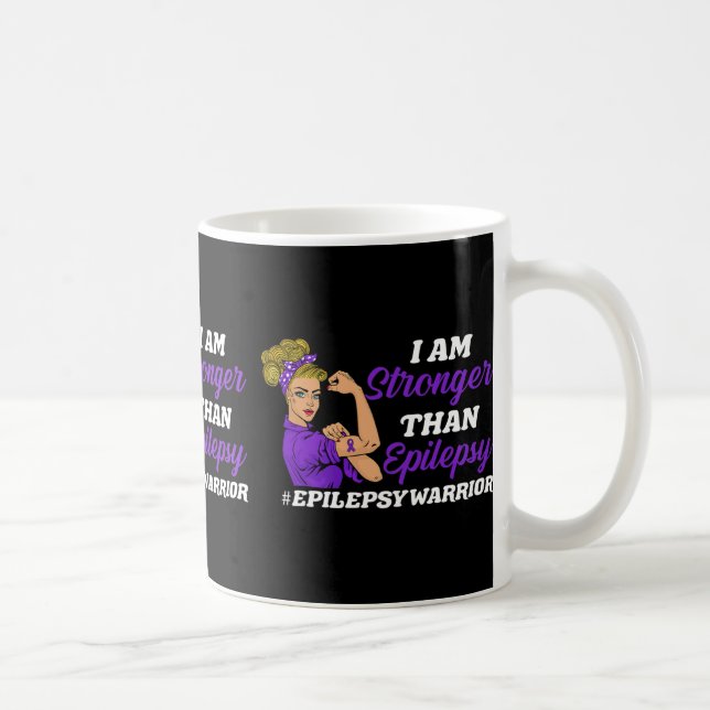 Ich bin stärker als Epilepsie Warrior Epilepsy Awa Kaffeetasse (Rechts)