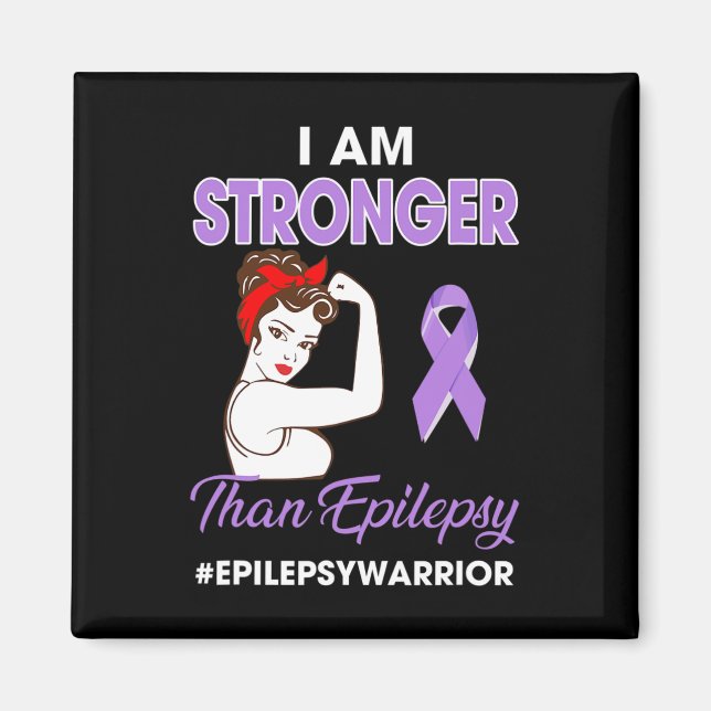 Ich bin stärker als Epilepy- Epilepsie-Bewusstsein Magnet (Vorne)