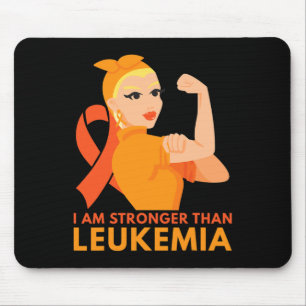 Ich bin stärker als Leukämie Bewusstsein Krebs Sur Mousepad