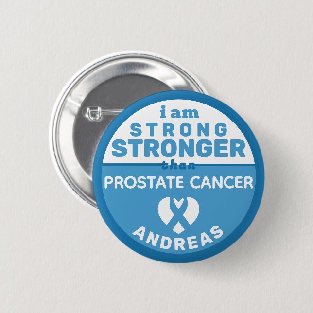 Ich bin stärker als Prostatakrebs Button (Vorne & Hinten)