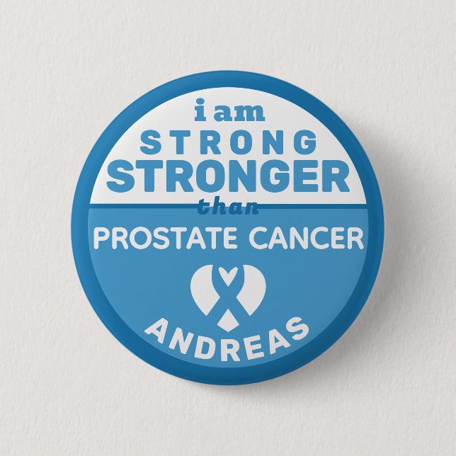 Ich bin stärker als Prostatakrebs Button (Vorderseite)