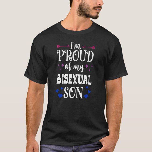 Ich bin stolz auf meinen Bisexuellen Sohn Lgbtq, d T-Shirt (Vorderseite)
