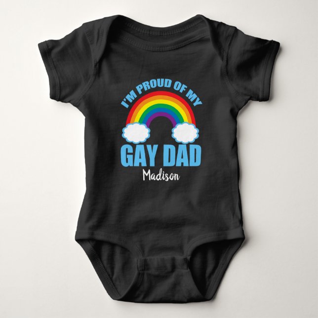 Ich bin stolz auf meinen Gad Vater LGBT Son Daught Baby Strampler (Vorderseite)