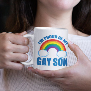 Ich bin stolz auf meinen Gay Son LGBTQ Mama Vater  Tasse