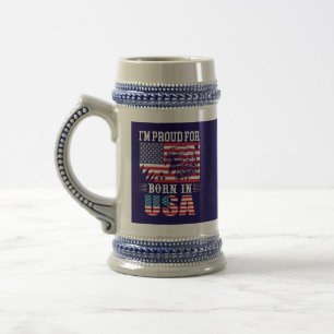 Ich bin stolz darauf, in den USA-62974 geboren zu Bierglas