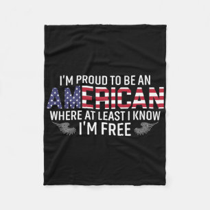 Ich bin stolz, ein Amerikaner zu sein, wo ich zumi Fleecedecke