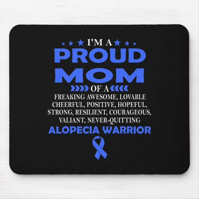 Ich bin stolz, Mama des Alopezie-Kriegers Mousepad (Vorne)