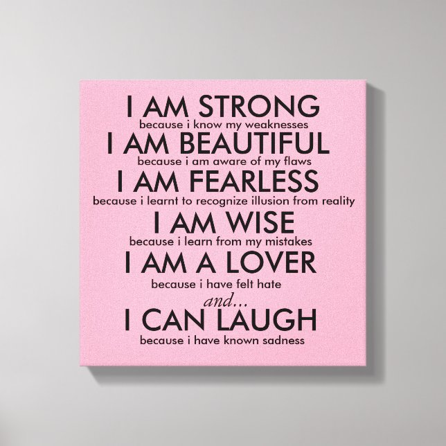 ICH BIN STRONG Poster Leinwanddruck (Vorderseite)