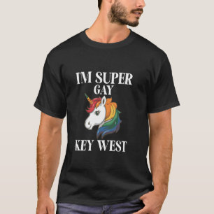 Ich bin Super Gay Key West LGBTQ Einhorn Regenboge T-Shirt