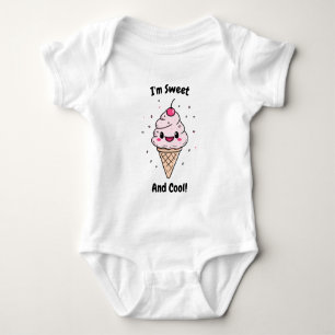 Ich bin süß und cool!" Süßes Design für Eistüten Baby Strampler