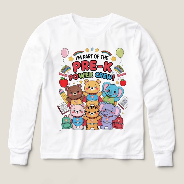 "Ich bin Teil der Pre-K Power Crew!" - Kinder (Design Vorderseite)