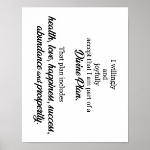 Ich bin Teil eines göttlichen Plans positiver Beja Poster