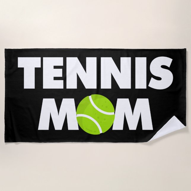 Ich bin Tennis-Mama Strandtuch (Vorderseite)