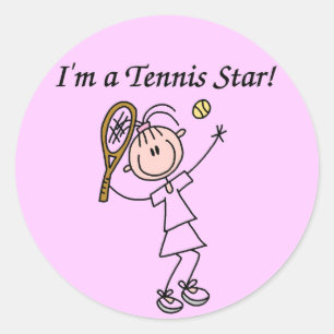 Ich bin Tennis-Star-Sticker Runder Aufkleber
