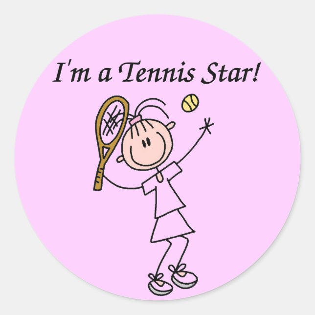 Ich bin Tennis-Star-Sticker Runder Aufkleber (Vorderseite)