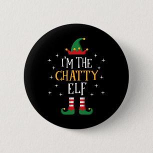 Ich bin The Chatty Elf T Shirt Funny Xmas Geschenk Button