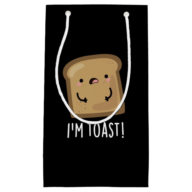 Ich bin Toast Funny Bread Pun Dark BG Kleine Geschenktüte (Vorderseite)